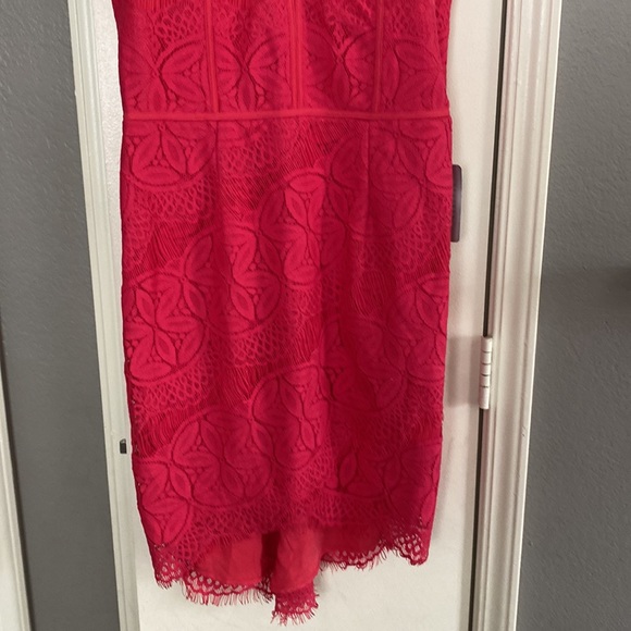 Adelyn Rae Pink Lace High Low MIDI Sheath Sleeveless Dress. Sz M. NWT - Picture 4 of 9